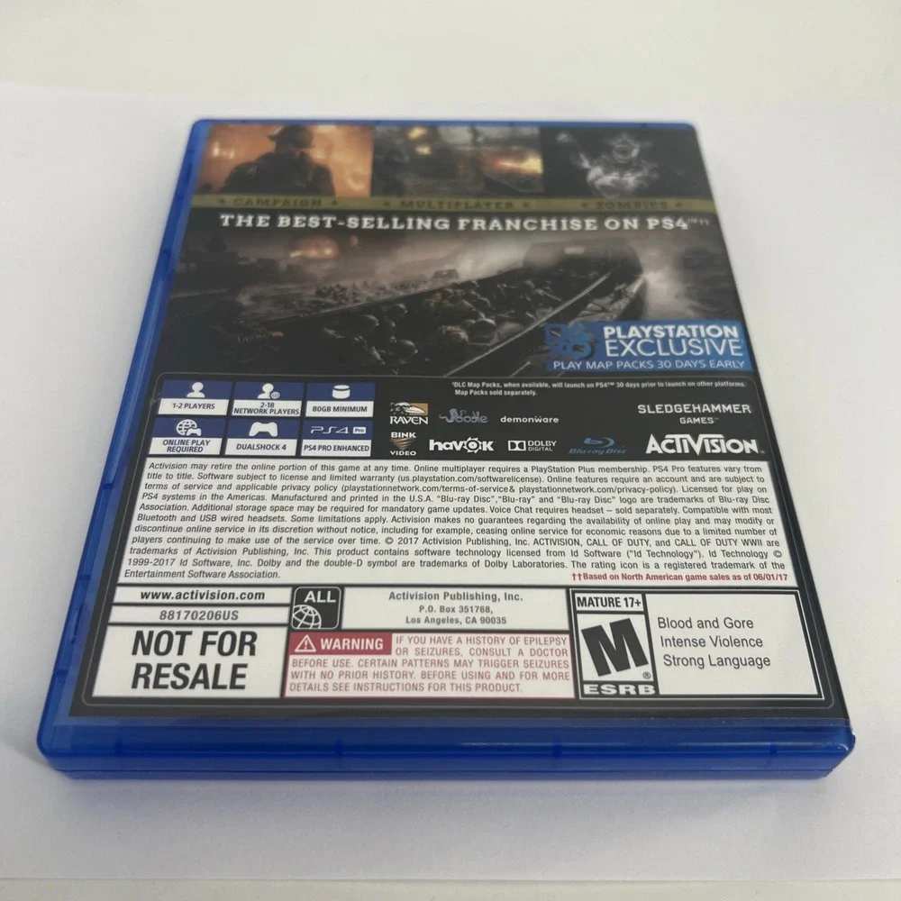 Call of Duty WWII Sony PlayStation 4 PS4 WW2 Game Complete CIB Tested Working